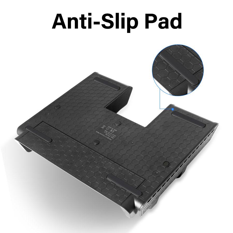 PS4 Vertical Cooling Stand with Dual Controller Station and Game Storage, designed for efficient cooling and organization.